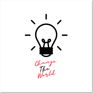 Change the world lightening lamp innovation Posters and Art